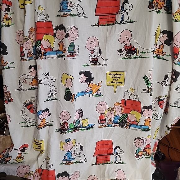 Vtg 1971 Peanuts Snoopy Charlie Brown Sheet Set Sears Schulz Twin pillowcases - Picture 10 of 14